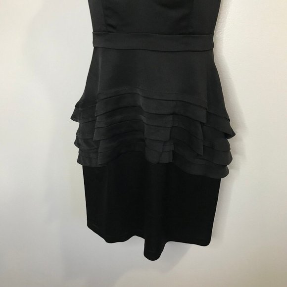 BCBGMaxAzria Aurelia Black Dress Size 02 Strapless Sweetheart Satin Mini - Picture 4 of 10